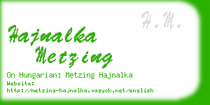 hajnalka metzing business card